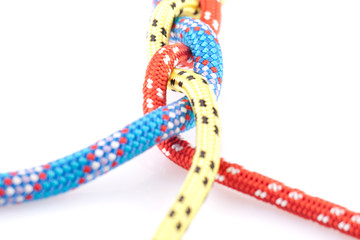 blue, yellow and red rope braid