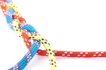 blue, yellow and red rope braid