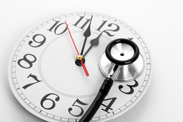 Stethoscope and Clock