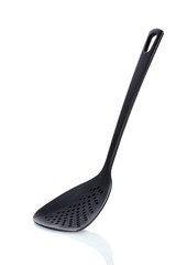 black kitchen spatula isolated on white