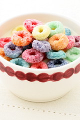 kids delicious and nutritious cereal loops or fruit cereal