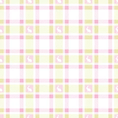 Seamless Check Pattern Bunny Green/Rose Horizontal © Jan Engel