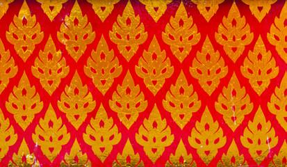 Fototapeta premium Thai pattern style on the temple wall