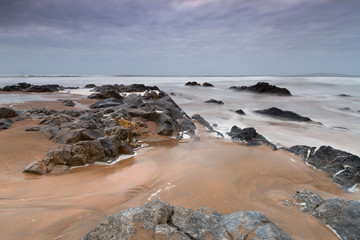 Rocky landscape of Atlantic ocean in Ballybunion, Ireland