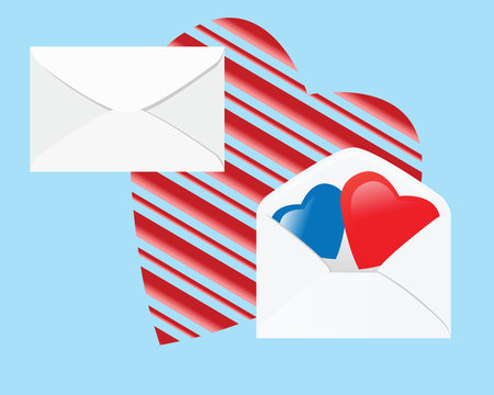 Hearts in envelope