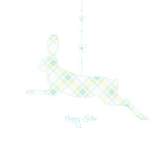 Hanging Bunny Check Pattern Green/Blue