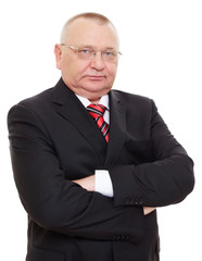 Senior businessman in black suit
