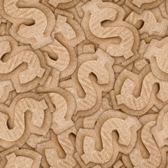 cardboard dollar sign seamless texture abstract background
