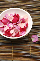 Spa still life with rose petals