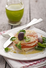 Tomato and goat cheese salad