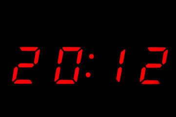 digital clock ,showing new year 2012