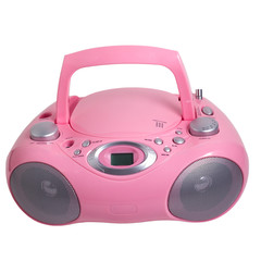 pink mp3 stereo cd radio recorder isolated © maxximmm