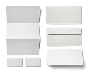 leaflet letter business card white blank paper template