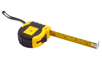 roulette meter instrument measuring measuring tape isolated on w