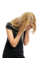 Obraz premium Beautiful young woman crying