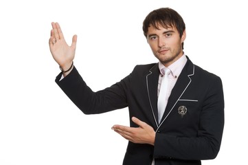 Handsome  young man isolated on white.