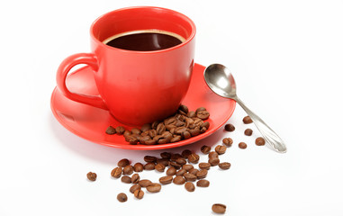 cup morning coffee on saucer