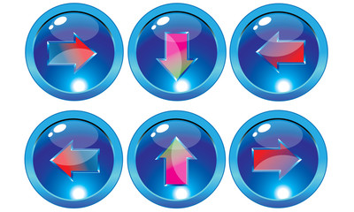 Arrow glossy web buttons.Vector