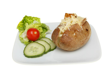 Baked potato and salad