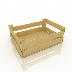 Empty wooden box. Container for fruits and vegetables.
