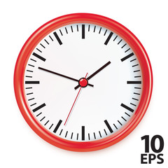 Red wall clocks. Vector illustration