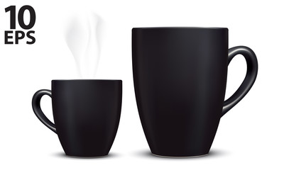Black cup isolated on white background