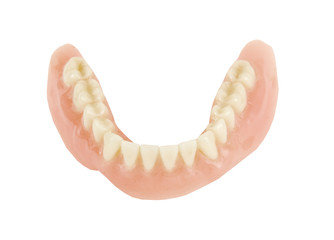 lower denture on a white background