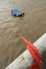 Tied rowboat
