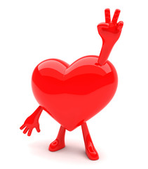 Heart shaped mascot