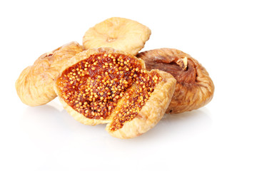 delicious dried figs isolated on white