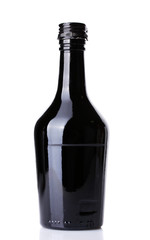 Beautiful black bottle isolated on white