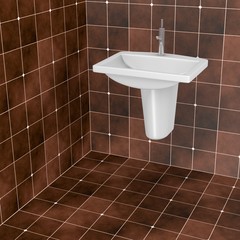 3d render of bathroom tiles