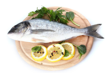 Fresh fish with lemon, parsley and spice
