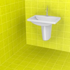 3d render of bathroom tiles