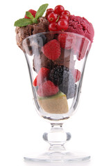 isolated glass of ice cream