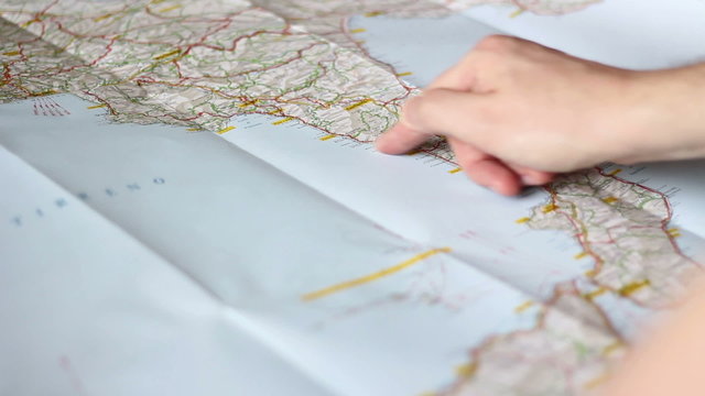 Looking at a route on a map