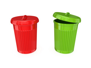 Colorful dustbins.