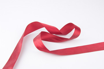 Red Ribbon on the white background
