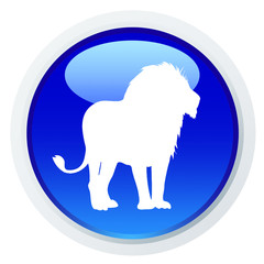 Botão azul - leão