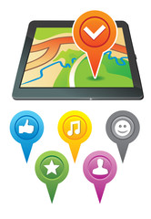gps navigator with bright markers