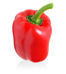 Red pepper isolated on white background.