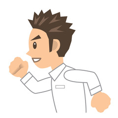 シャツ 男性 B 表情2 走る