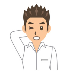 シャツ 男性 B 表情2 困る