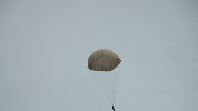 Parachutists in the air
