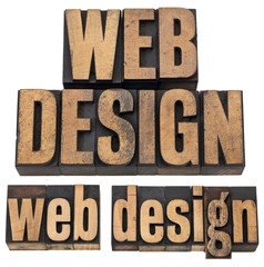 web design in letterpress type