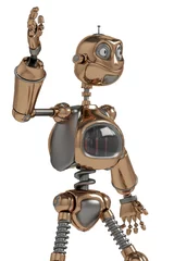 Cercles muraux Robots robot drôle agitant la vue latérale