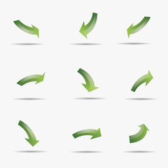 Obraz premium pfeil richtung 3d navigation weg glossy auskunft set icon