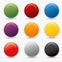Button set und kreis Kugel icon farben globus aqua shine badge
