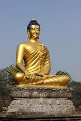 Golden Buddha Statue in Lumbini