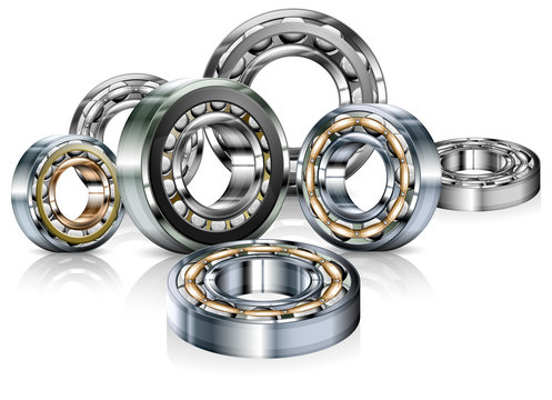 Metal Bearings On White